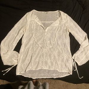 Guess sheer top with tie sleeves